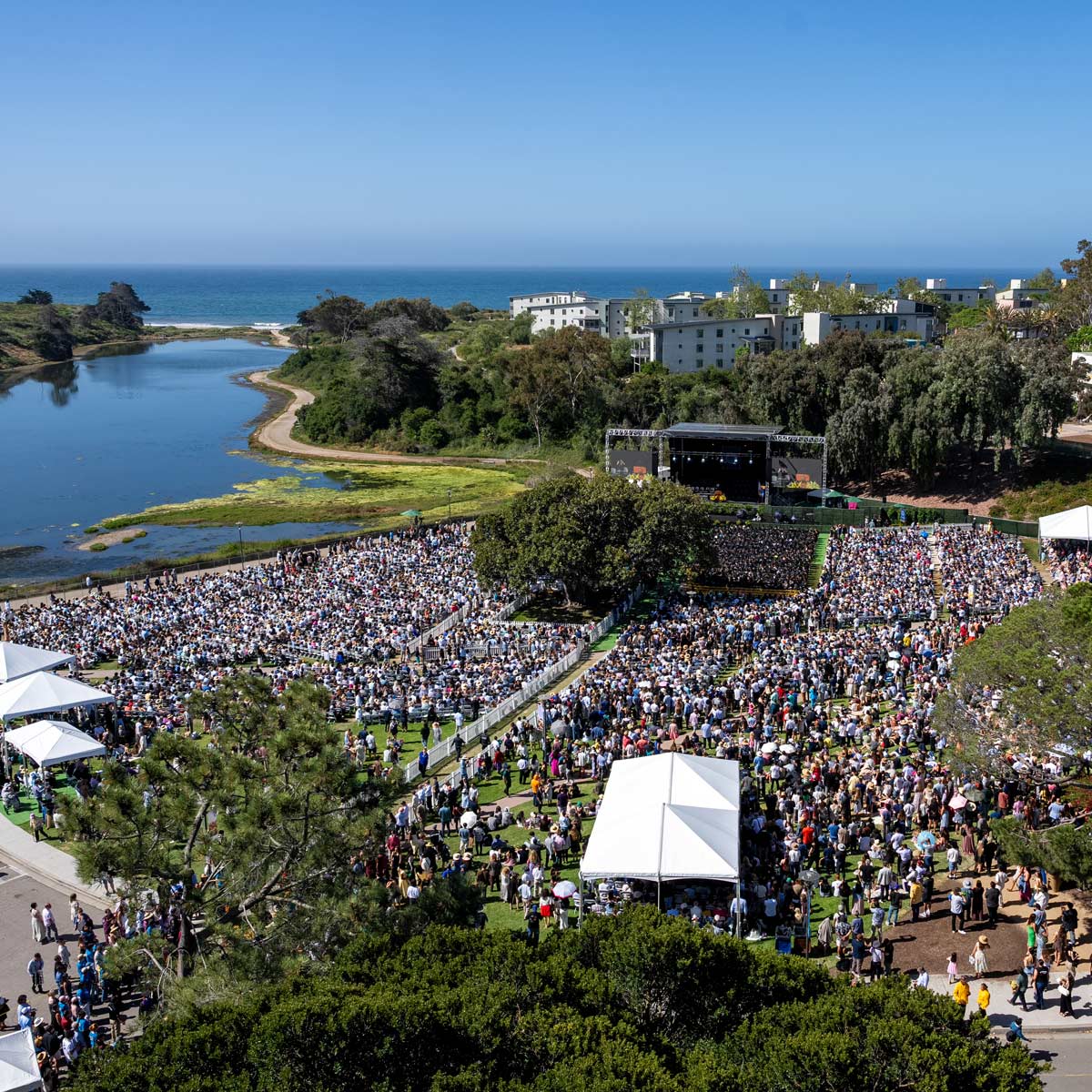 aerial shot of commencement